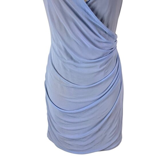 Majorelle Juliet Blue Ruched Halter Mini Dress Sleeveless Backless Bodycon Large - Picture 6 of 11